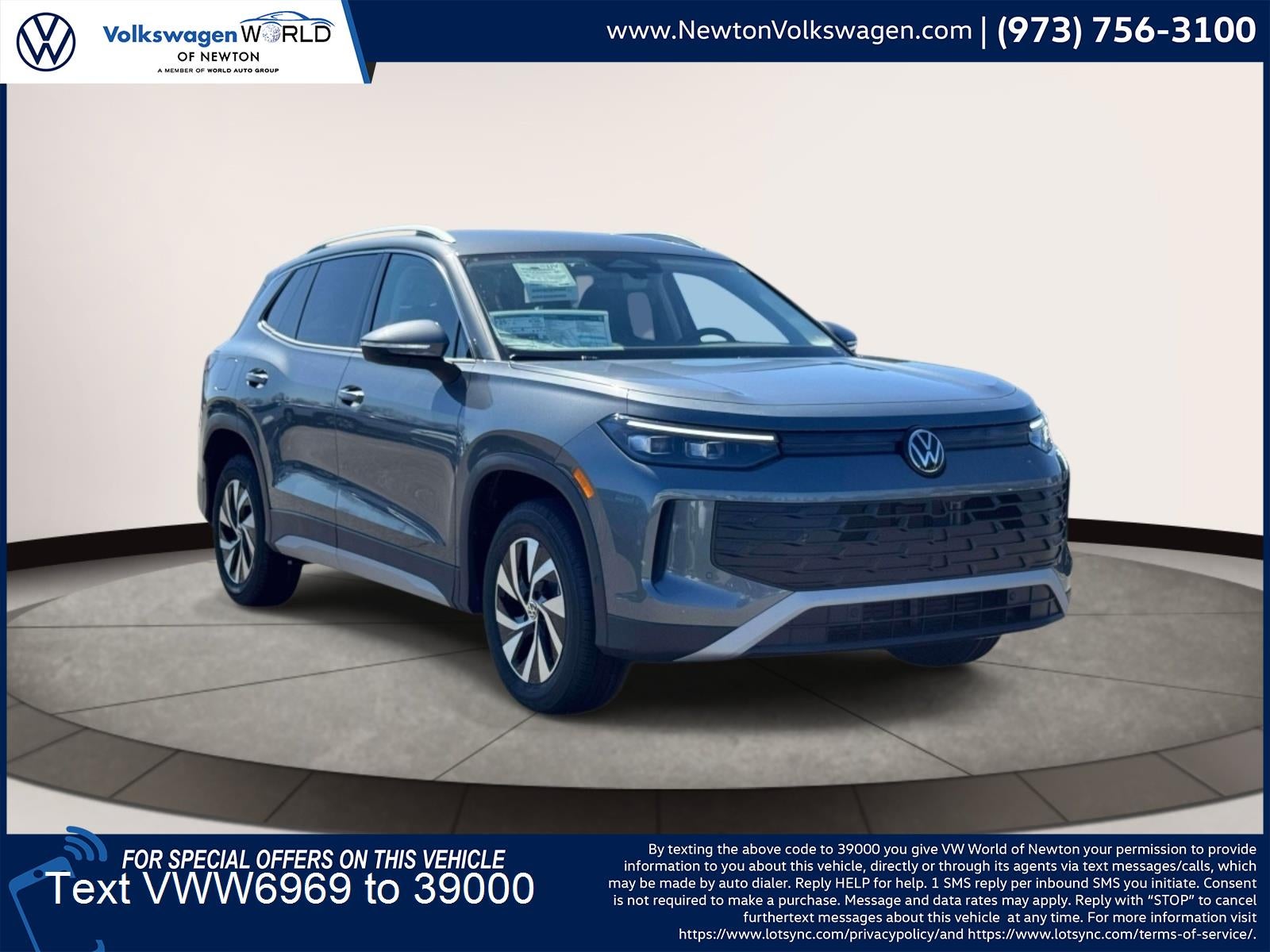 2026 Volkswagen Tiguan 2.0T S in Platinum Gray Metallic — front three-quarter view