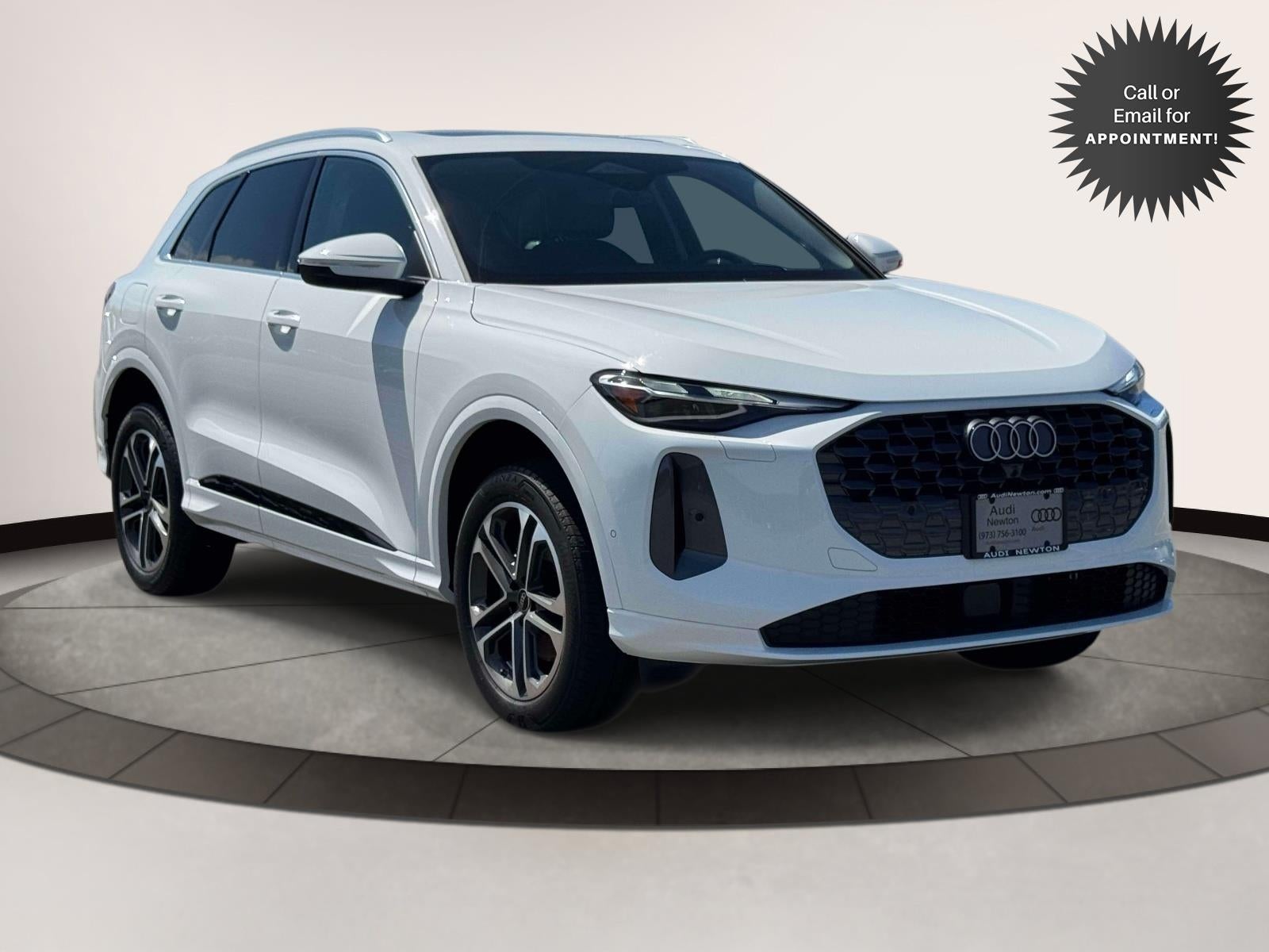 2025 Audi Q5 Premium in Arkona White — front three-quarter view
