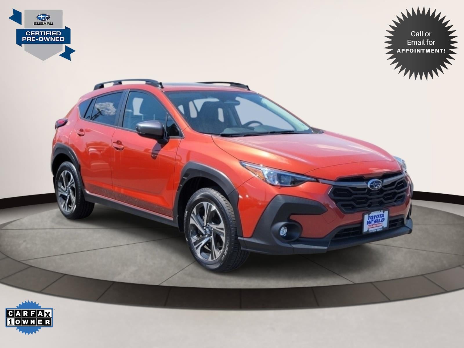 2024 Subaru Crosstrek Premium AWD in Sun Blaze Pearl — front three-quarter view