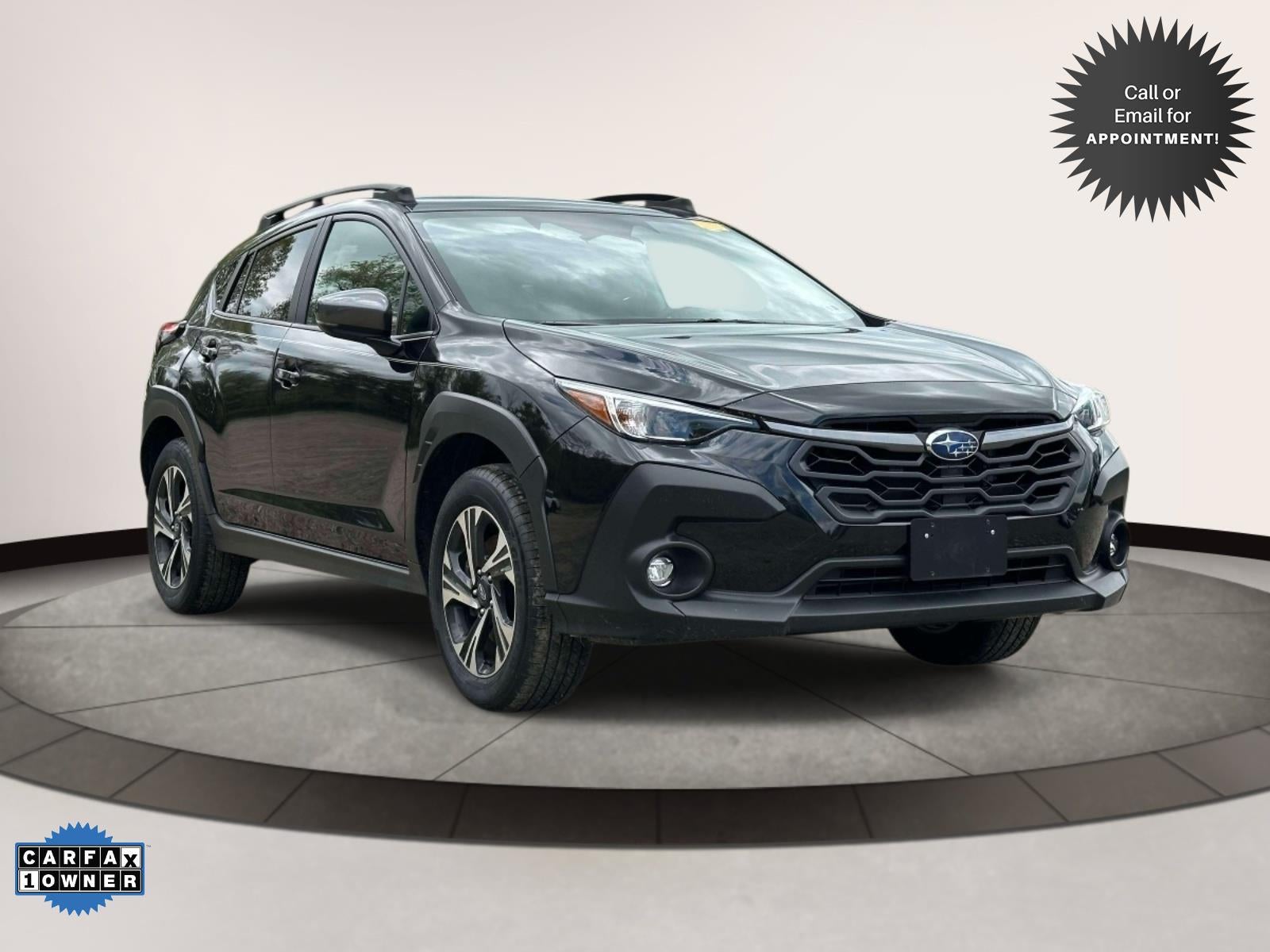 2024 Subaru Crosstrek Premium AWD in Black — front three-quarter view