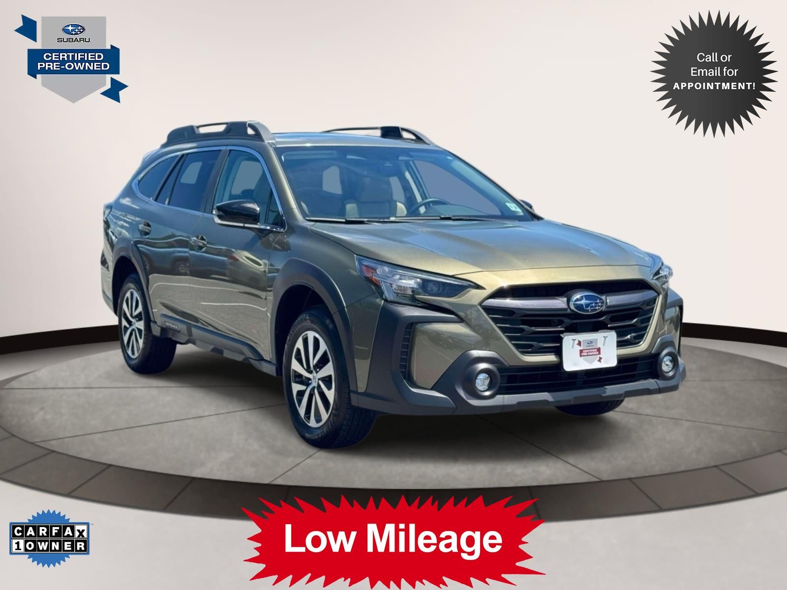 2025 Subaru Outback Premium AWD in Green — front three-quarter view
