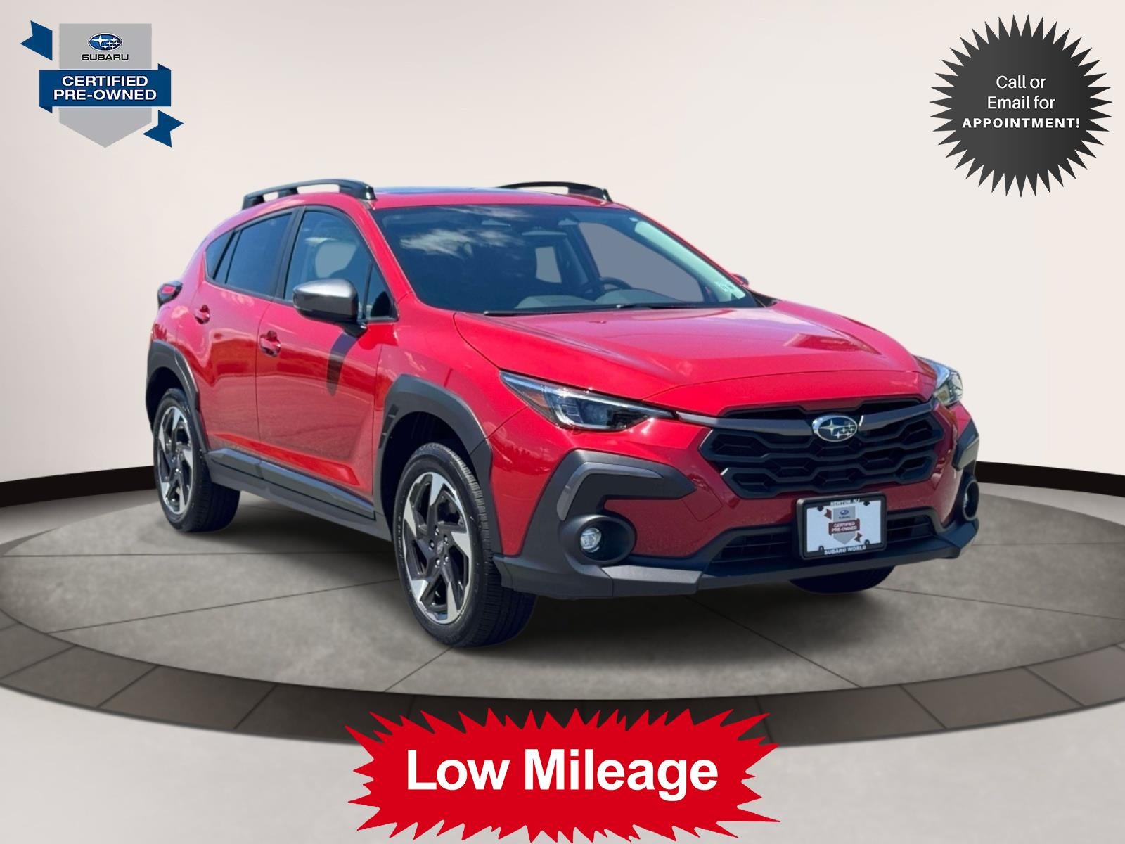 2025 Subaru Crosstrek Limited AWD in Red — front three-quarter view