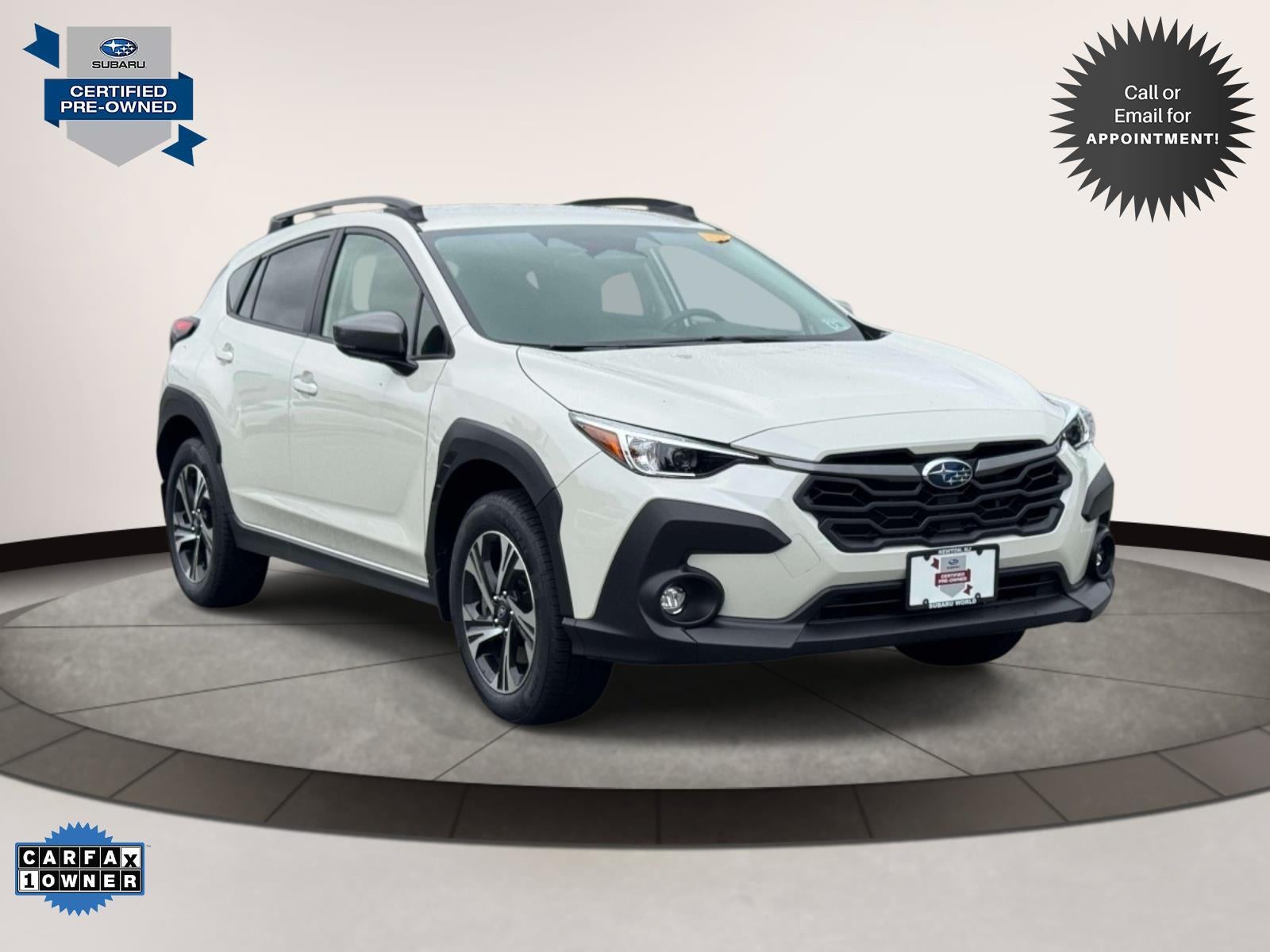 2024 Subaru Crosstrek Premium AWD in White — front three-quarter view