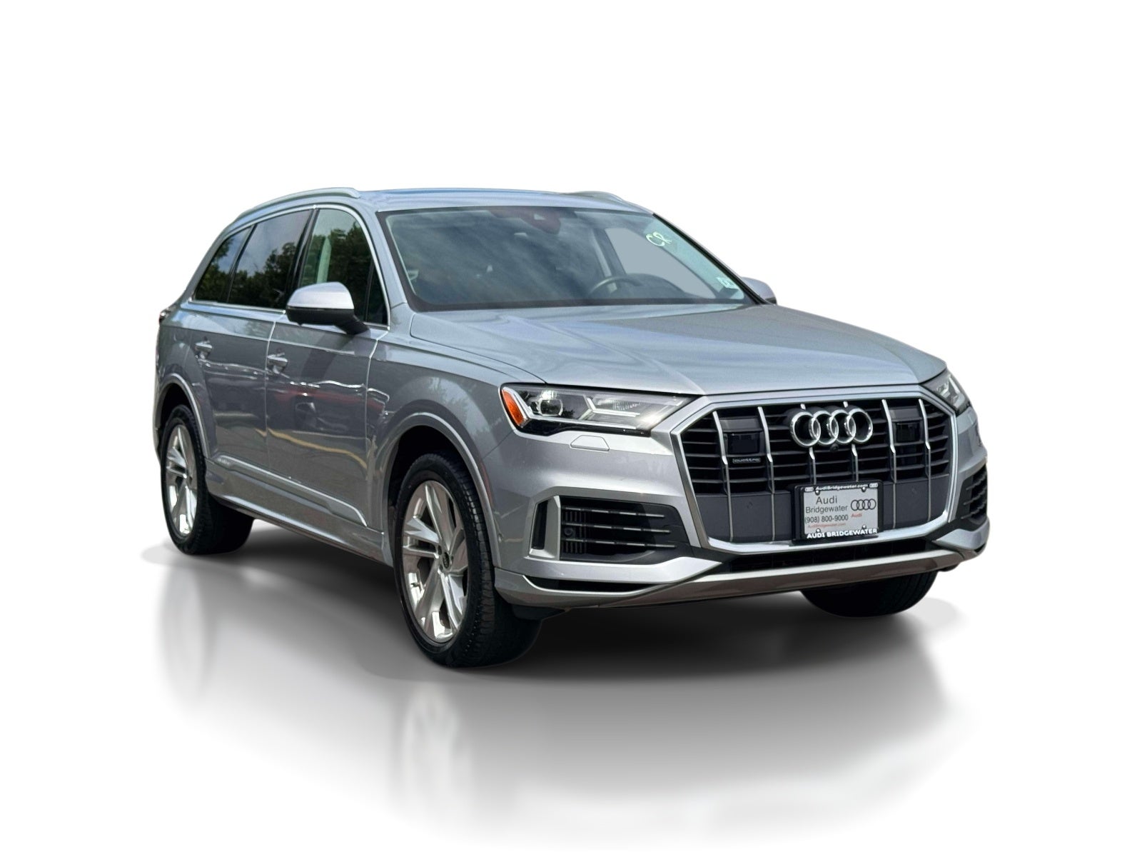 2022 Audi Q7 Premium Plus 55 TFSI quattro in Silver — front three-quarter view